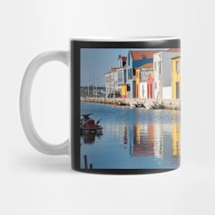 Water canal dock in Aveiro, Portugal Mug